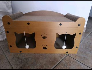 Rascador cama gato madera sisal