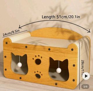 Rascador cama gato madera sisal