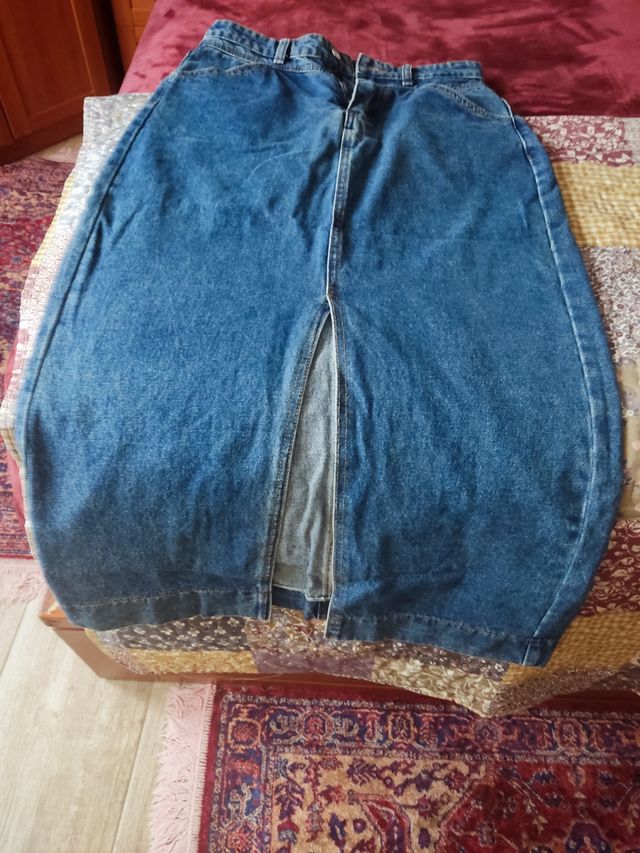 Falda vaquera larga azul