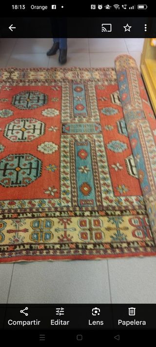 Alfombra turca - Naranja y azul