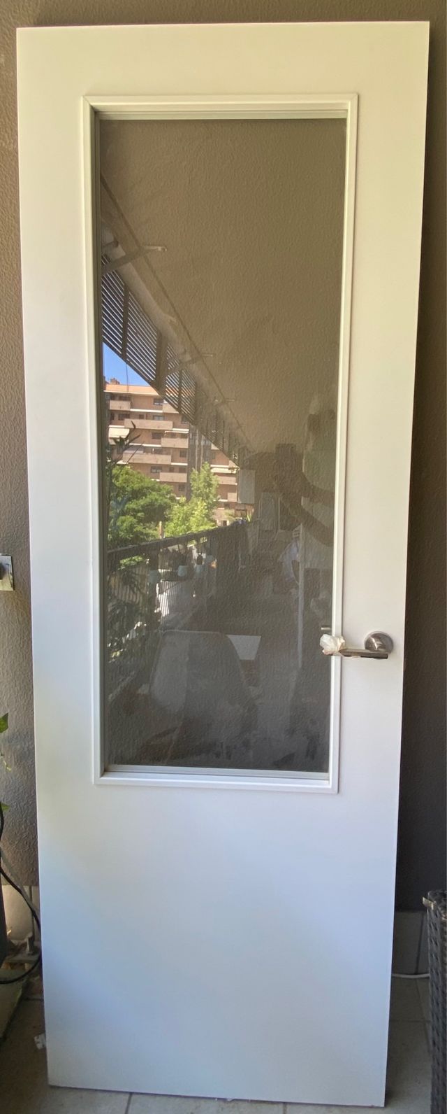 NUEVA:Puerta blanca lacada con cristal