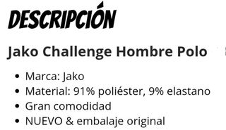 Polo Jako Challenge Hombre M