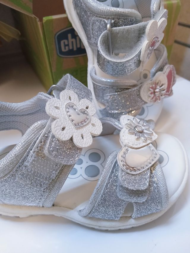 Sandali Chicco Flex zone,  glitter argento n.21 
