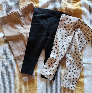 3 Leggings neonata Kiabi 6M