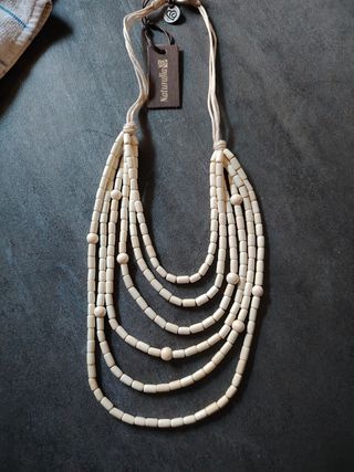 Collana Naturindia beige multifilo