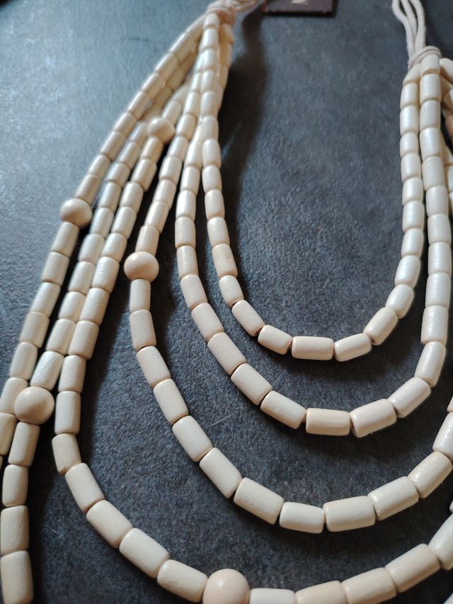 Collana Naturindia beige multifilo