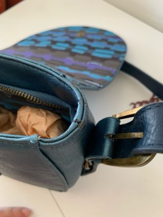 Bolso Desigual bandolera azul metalizado