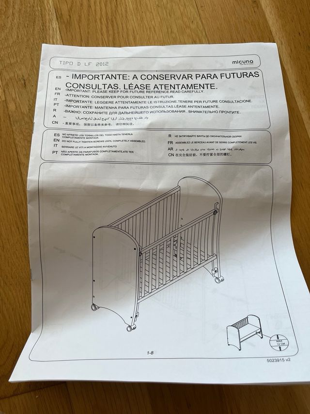 Cuna Micuna + Ropa de cama