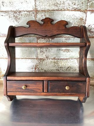 Estante madera 2 cajones - 44x18x48cm