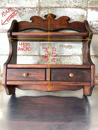 Estante madera 2 cajones - 44x18x48cm