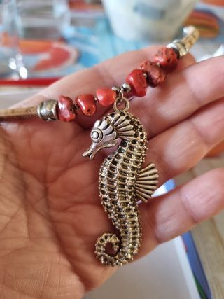 Collana Cavalluccio Marino - Corallo