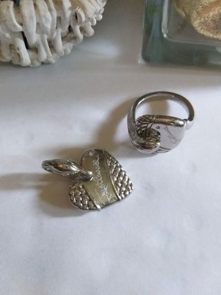 Anello e Ciondolo Serpente acciaio 
