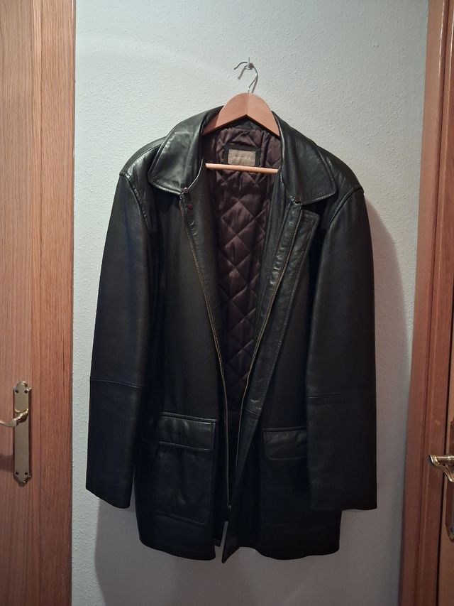 Parka piel caballero negra