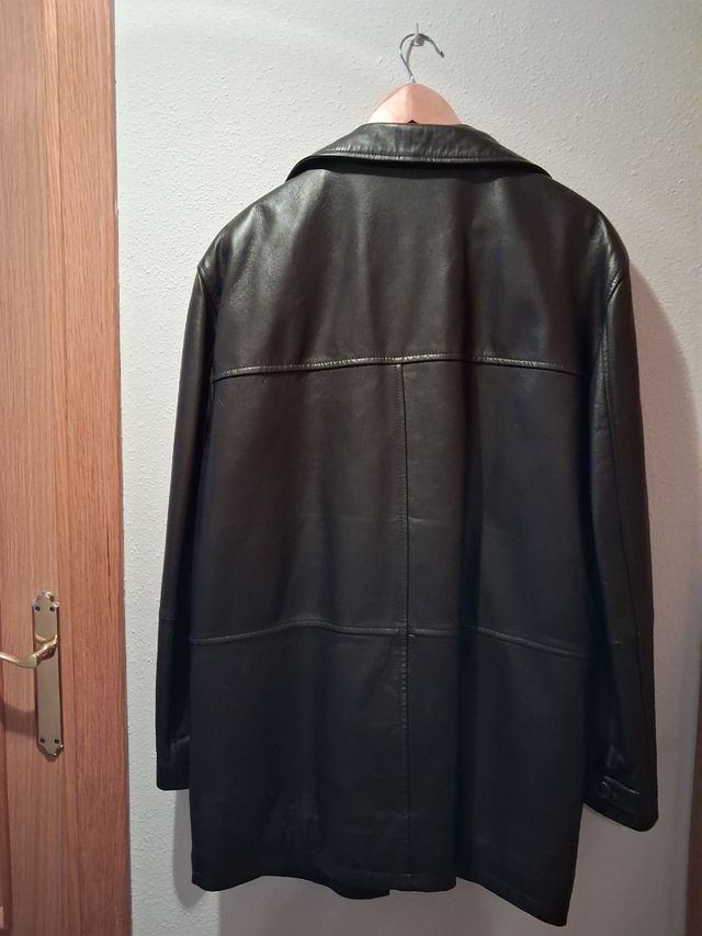 Parka piel caballero negra