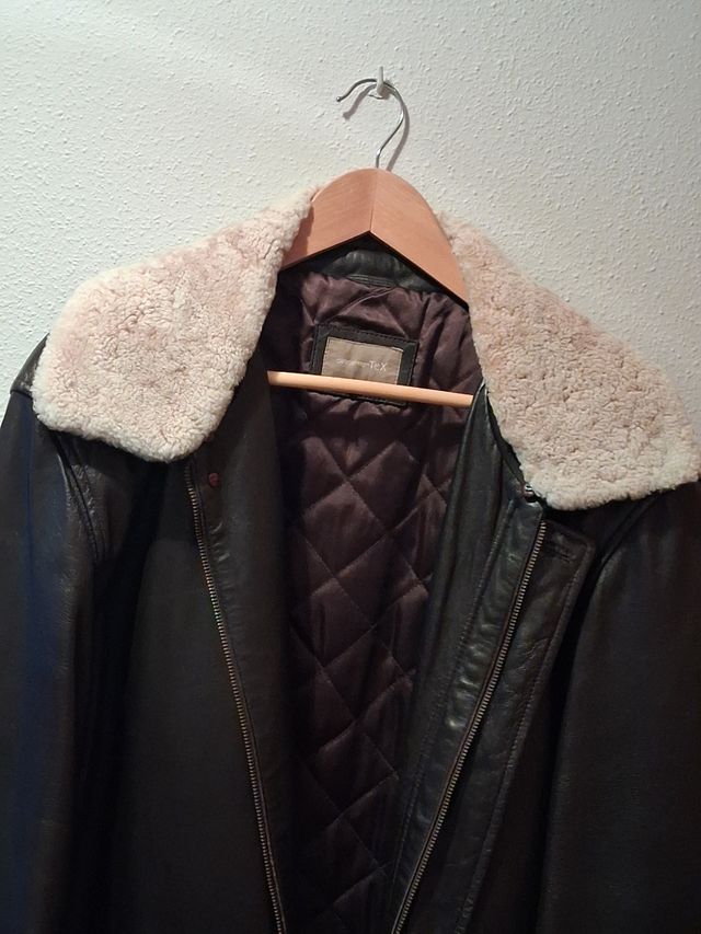 Parka piel caballero negra