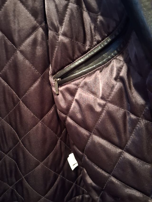 Parka piel caballero negra