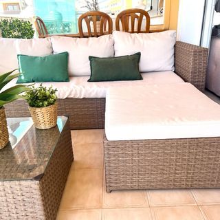 Sofá jardín - ratán beige