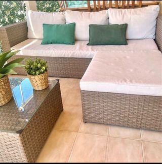 Sofá jardín - ratán beige