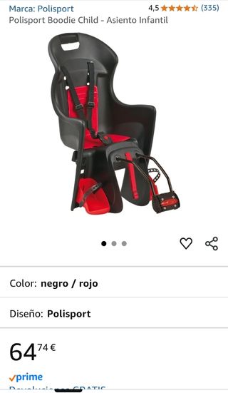 Silla bici Polisport niño