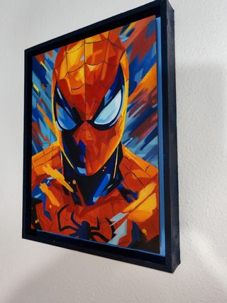 Cuadro Spiderman óleo - Marco flotante