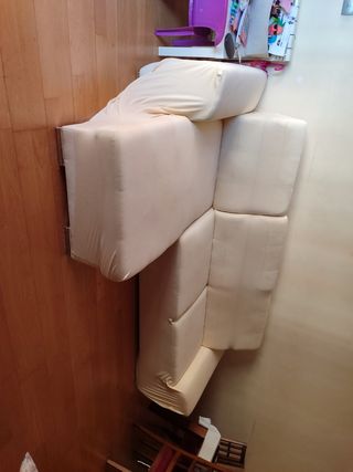 Sofá cama chaise longue beige