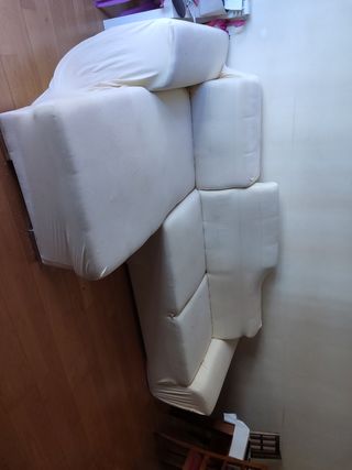 Sofá cama chaise longue beige