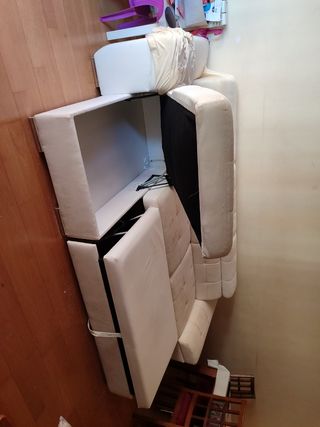 Sofá cama chaise longue beige