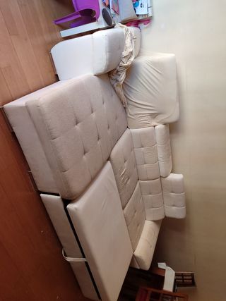 Sofá cama chaise longue beige