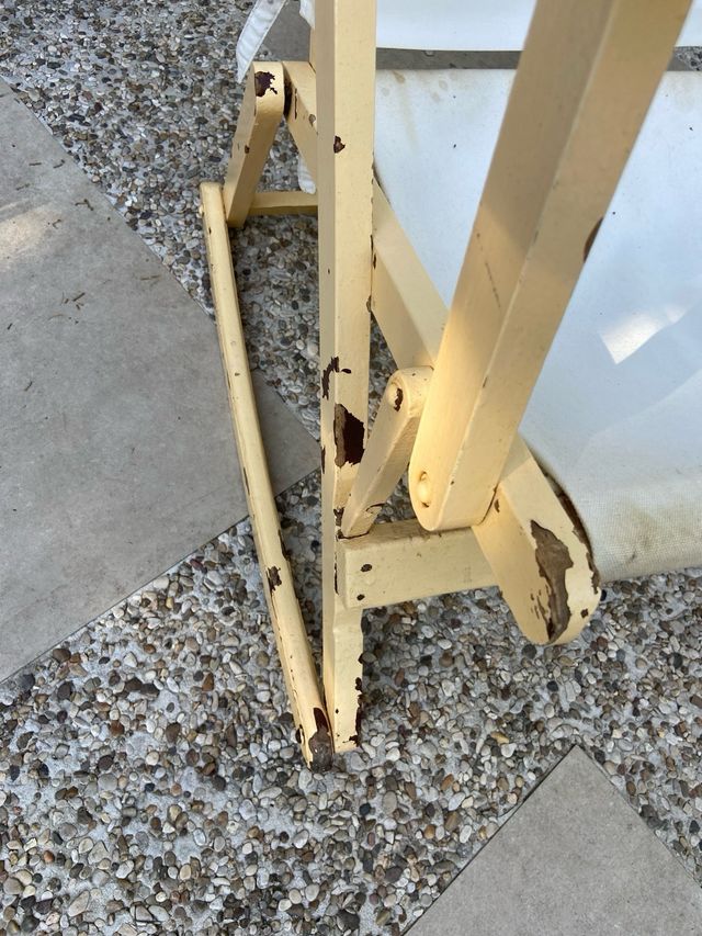 Antigua mecedora plegable de madera - HandMade