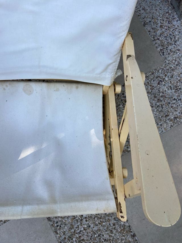 Antigua mecedora plegable de madera - HandMade