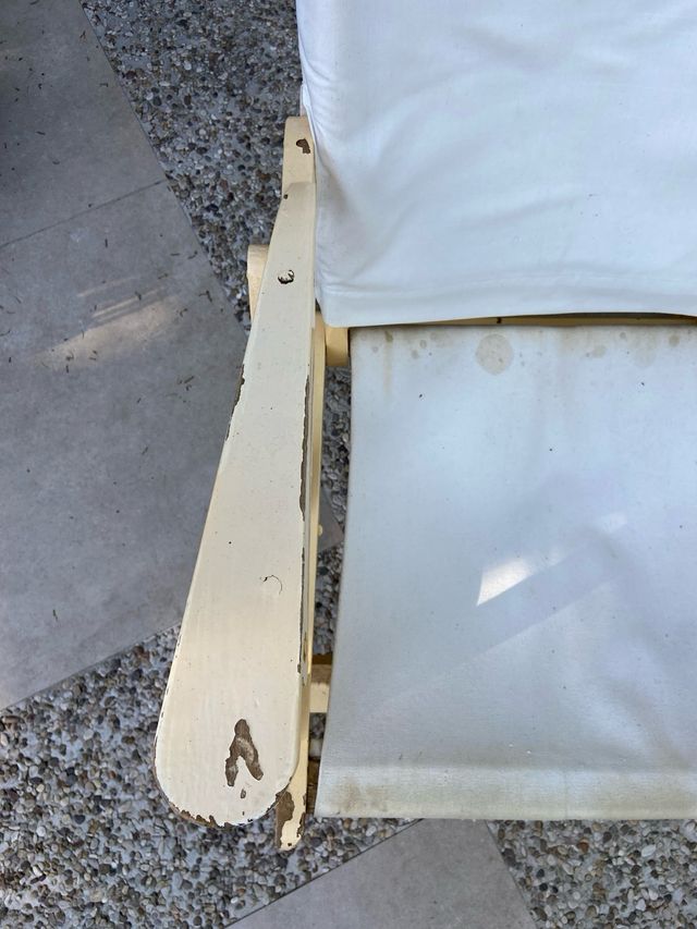 Antigua mecedora plegable de madera - HandMade