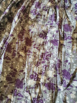 Falda floral gris-morada