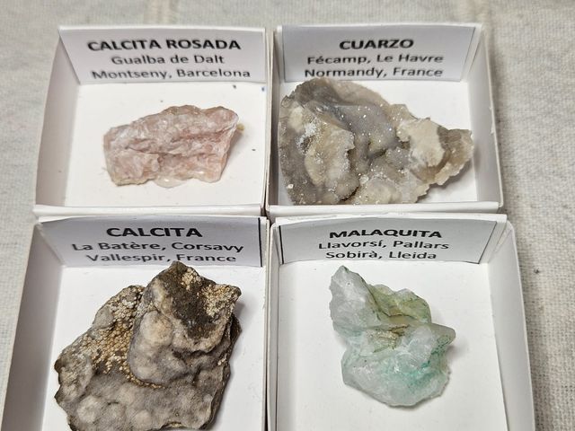 Minerali - Lotto 24 minerali in scatole da 4x4