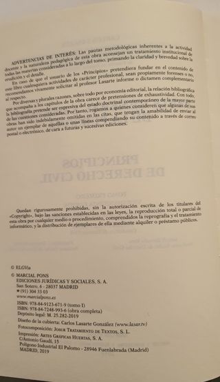 Principios de Derecho civil: Tomo I: Parte General