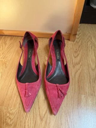 Zapato tacón Massimo Dutti rojo
