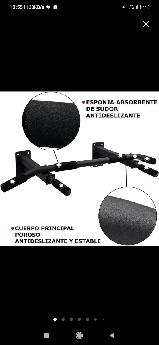 Barra Dominadas Pared 140kg