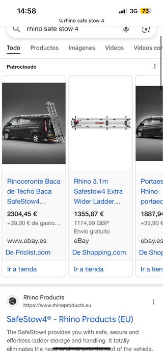 Porta escaleras furgoneta semiautomático rhino