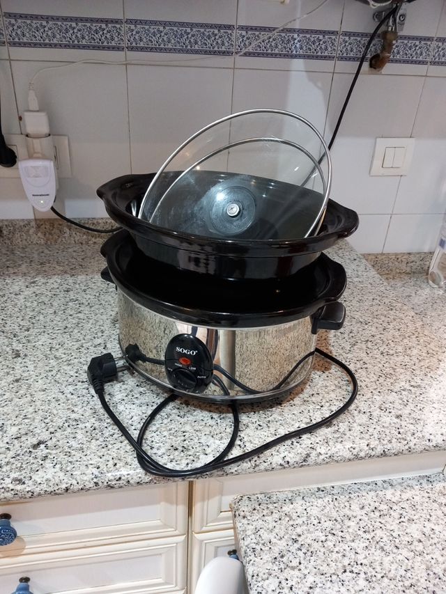 Olla cocción lenta SOGO con 2 cubetas cerámicas 