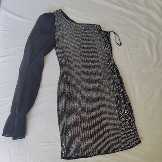 Vestido negro brillante lentejuelas