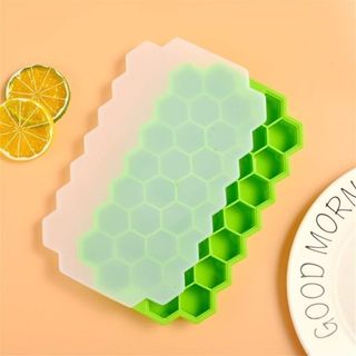 Cubitera Silicona HZLXF1 (verde) Nuevo, HZLXF1 37 Nido de Abeja de Silicona Molde for Hacer Helado de Cubos de Hielo Partido de Bricolaje Vino Whisky Cóctel Bebida fría Herramienta Los moldes del ...
