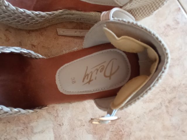 Alpargatas Dolly beige-plata 38