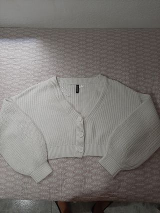 Cárdigan corto H&M blanco