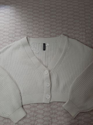 Cárdigan corto H&M blanco