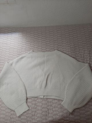 Cárdigan corto H&M blanco