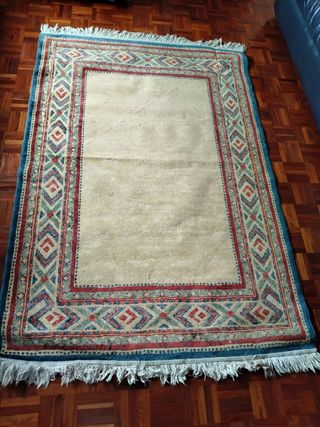 Alfombra lana beige multicolor