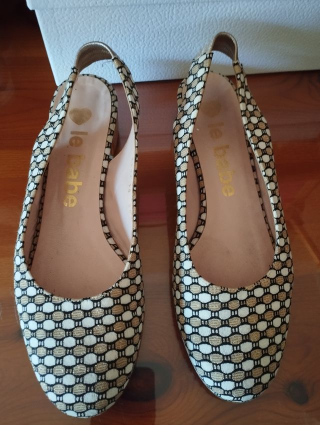 Zapatos Le Babe dorados, talla 38