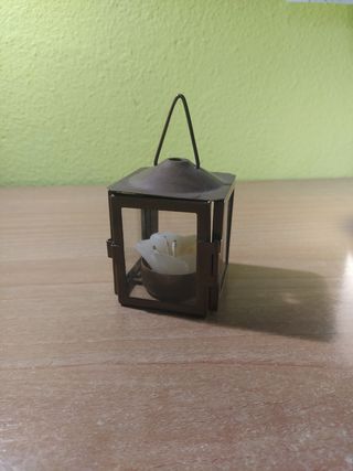 Portavelas tipo farol vintage