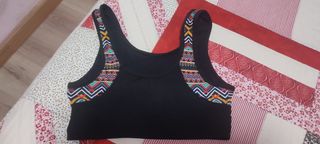 Bikini deportivo negro multicolor