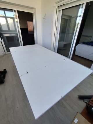 Mesa extensible blanca - madera