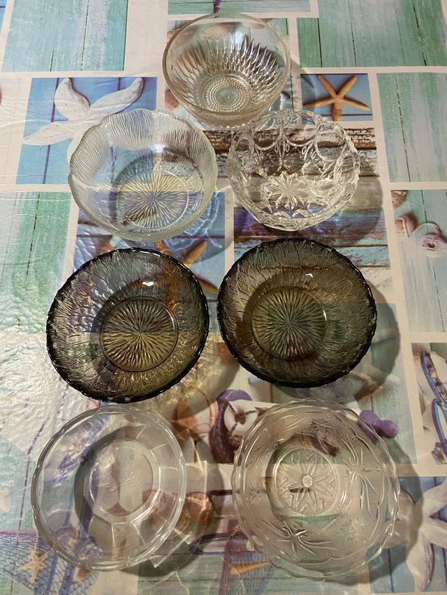 Set 7 coppette vetro 